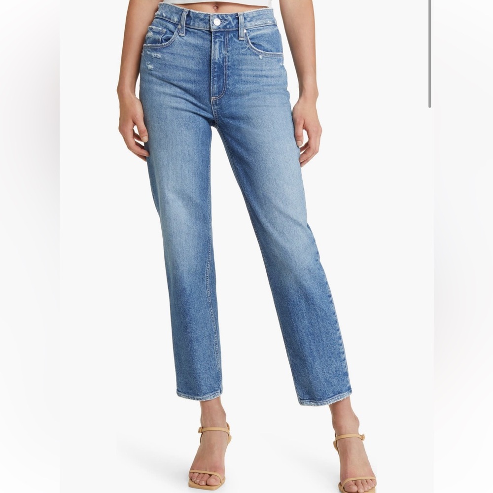 Paige Sarah Straight Leg Jeans in Art Piece Distressed